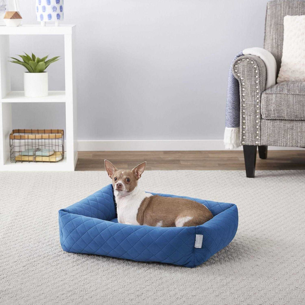 Velvet Rectangular Bolster Cat Dog Bed Y814910