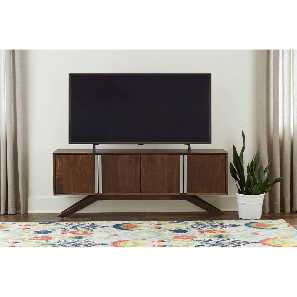 59" Wide Solid Wood Walnut TV Stand S511641