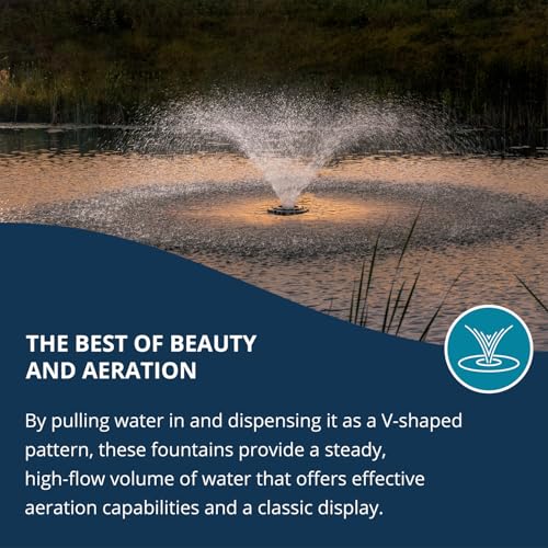 3/4 Horse Power 120V Aerating Pond Fountain with 50 ft Power Cord S228291