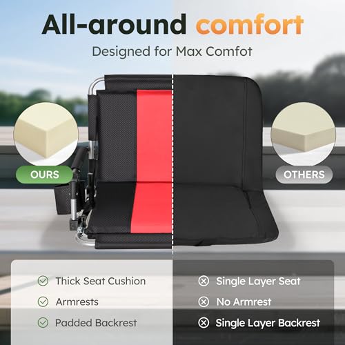 Folding Stadium Seat with Cup Holder and Cushion K40691