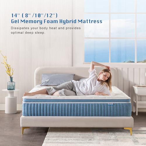 Queen 12 Inch Hybrid Gel Memory Foam Mattress F224