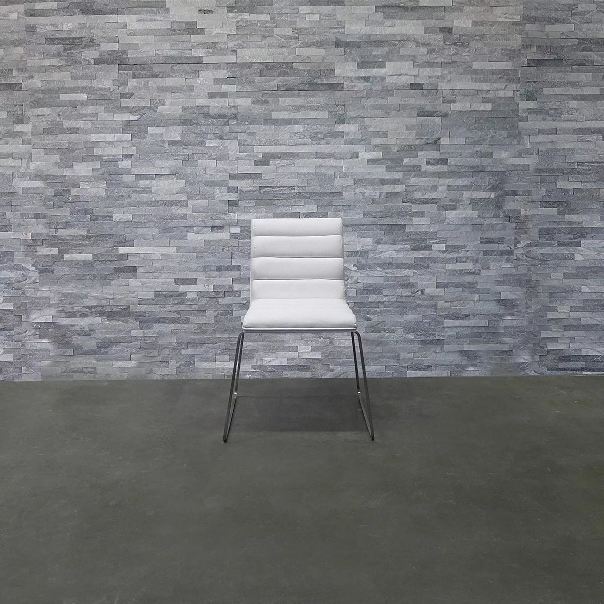 White Polyurethane Fabric Dining Chair with Stainless Steel Frame Z649