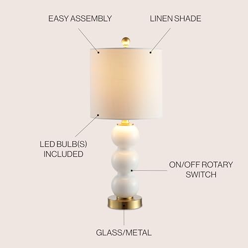 21" Glass Metal LED Table Lamp O582