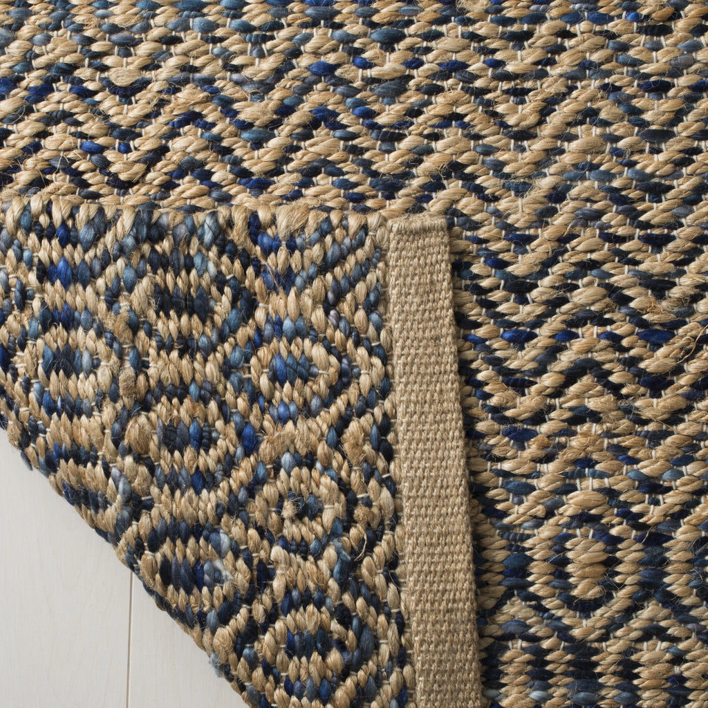 Navy Natural Abstract Geometric Area Rug T78365