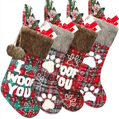 20 Inch Buffalo Plaid Pet Dog Stocking X8474