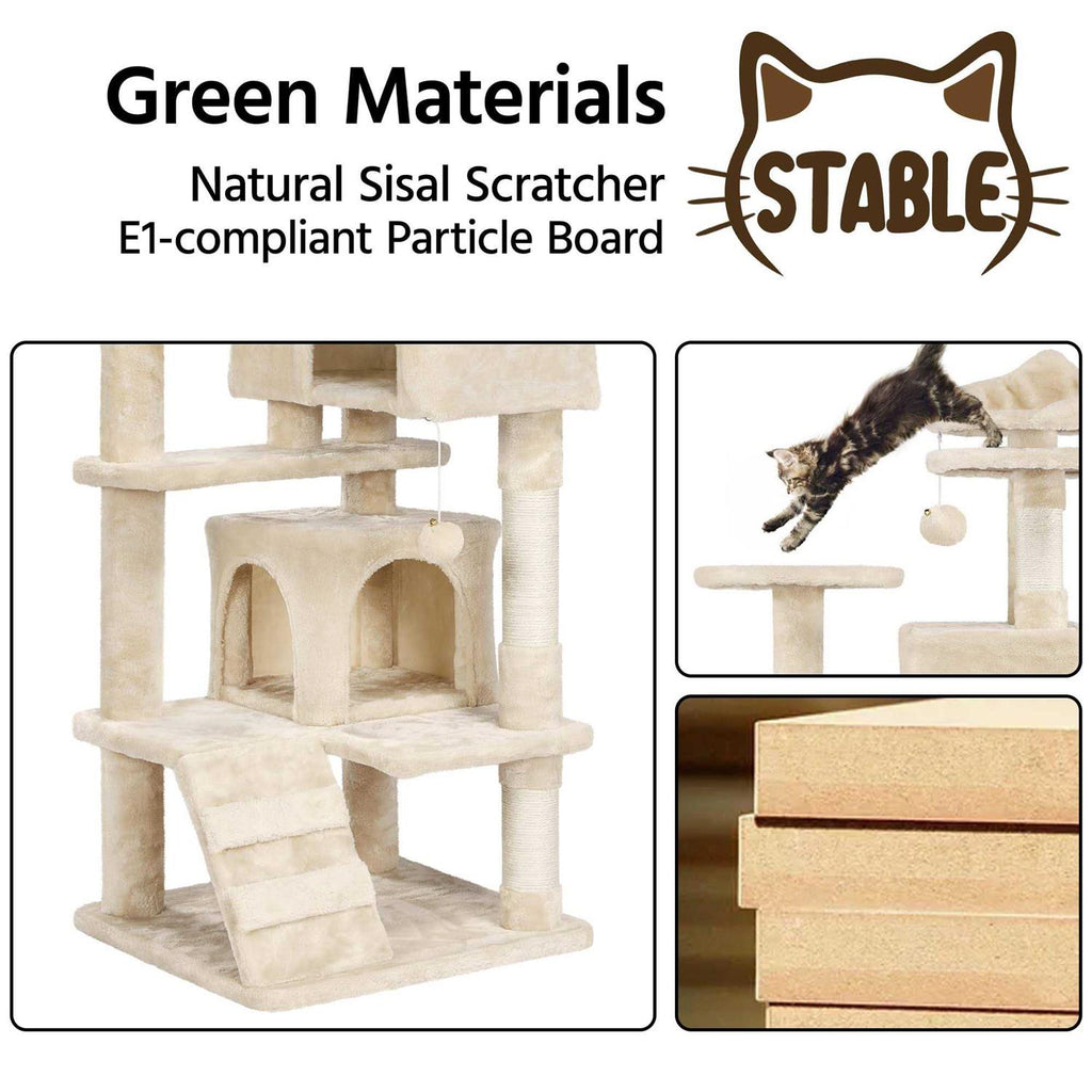 Plush Cat Tree with 2 Condos A144