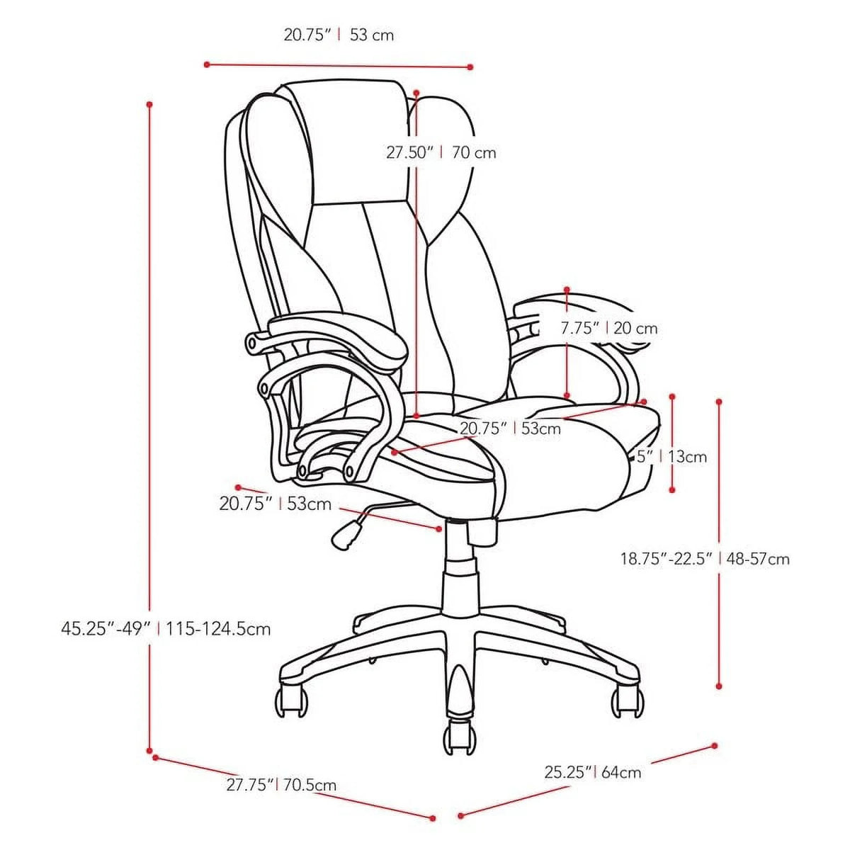 Brick Red Faux Leather Executive Office Chair Z744