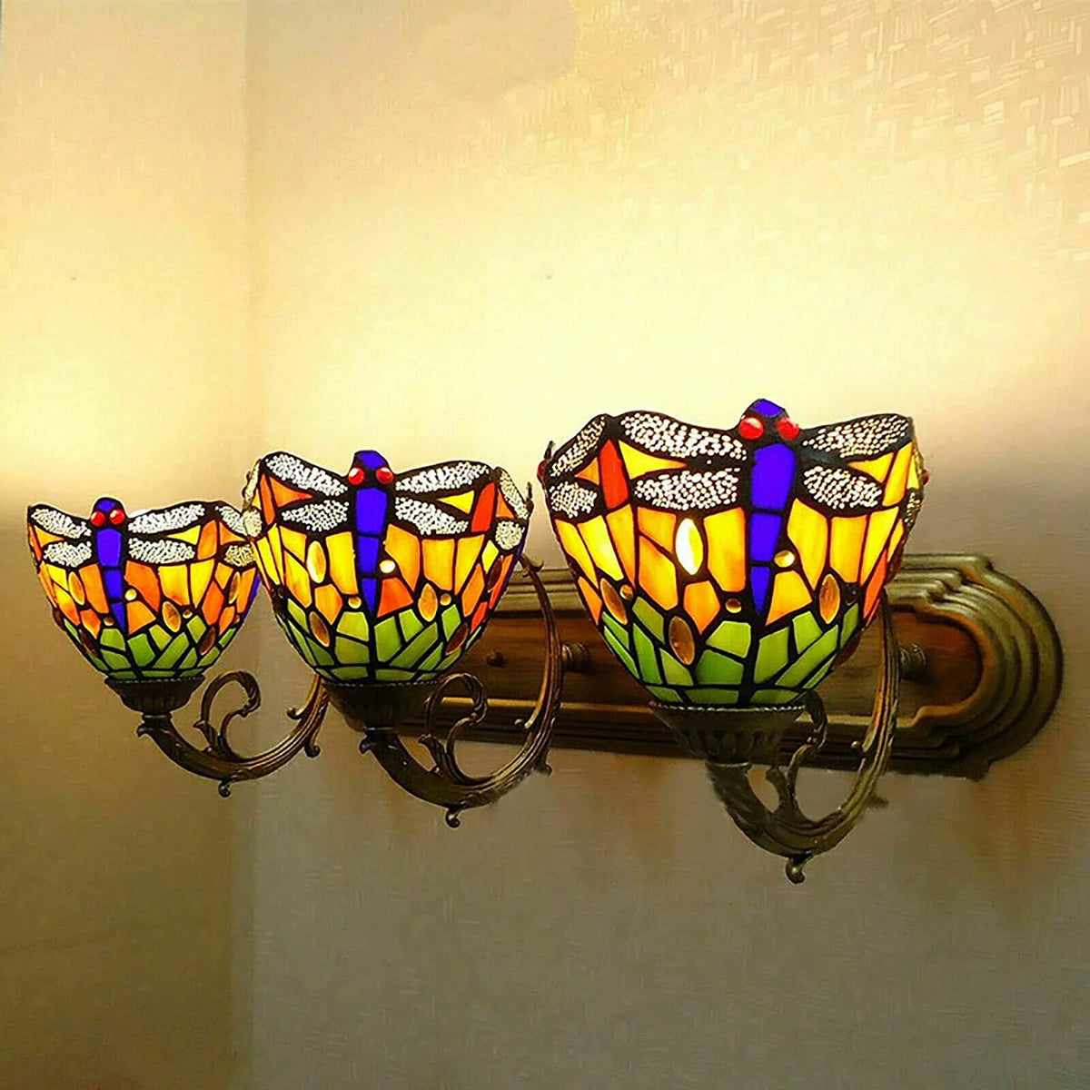 3-Light Colorful Glass Wall Sconce K356787