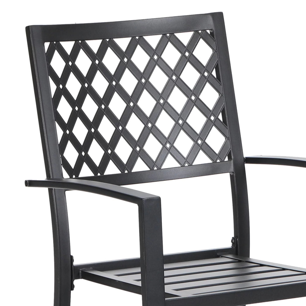 5-Piece Outdoor Patio Dining Set with 4 Armchairs and Table, Black M3233