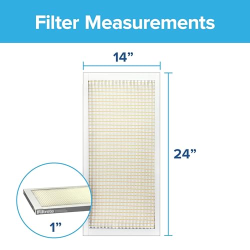 16x25x1 Pleated Electrostatic Air Filter, MERV 5, 6-Pack H3624