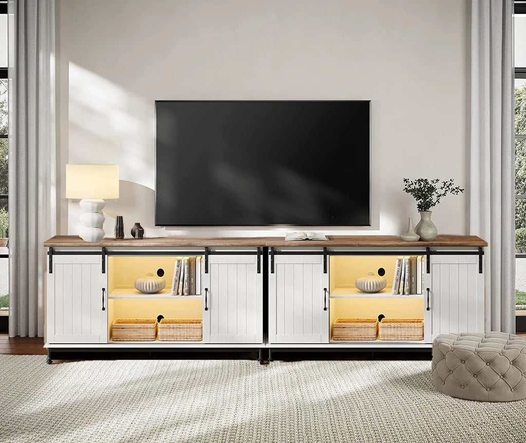 White TV Stand with LED Light X8451
