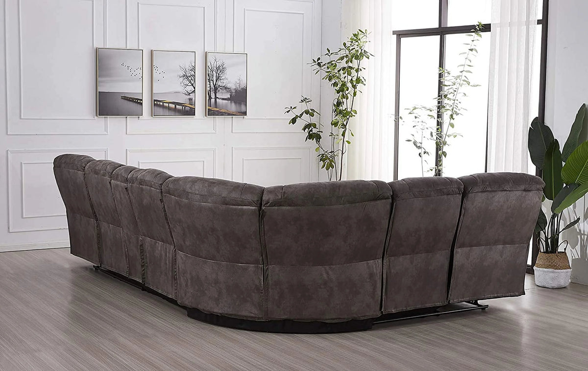 Grey Microfiber Reclining Sectional Sofa B883