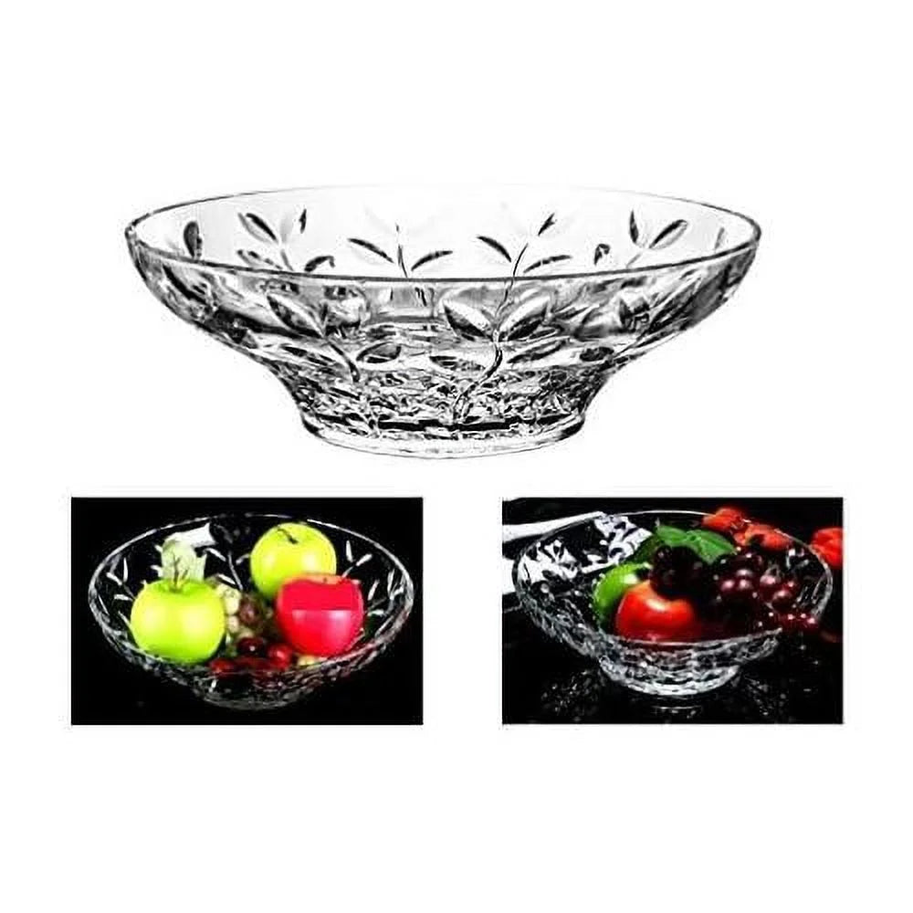 Crystal Round Bowl With Leaf Design G246365