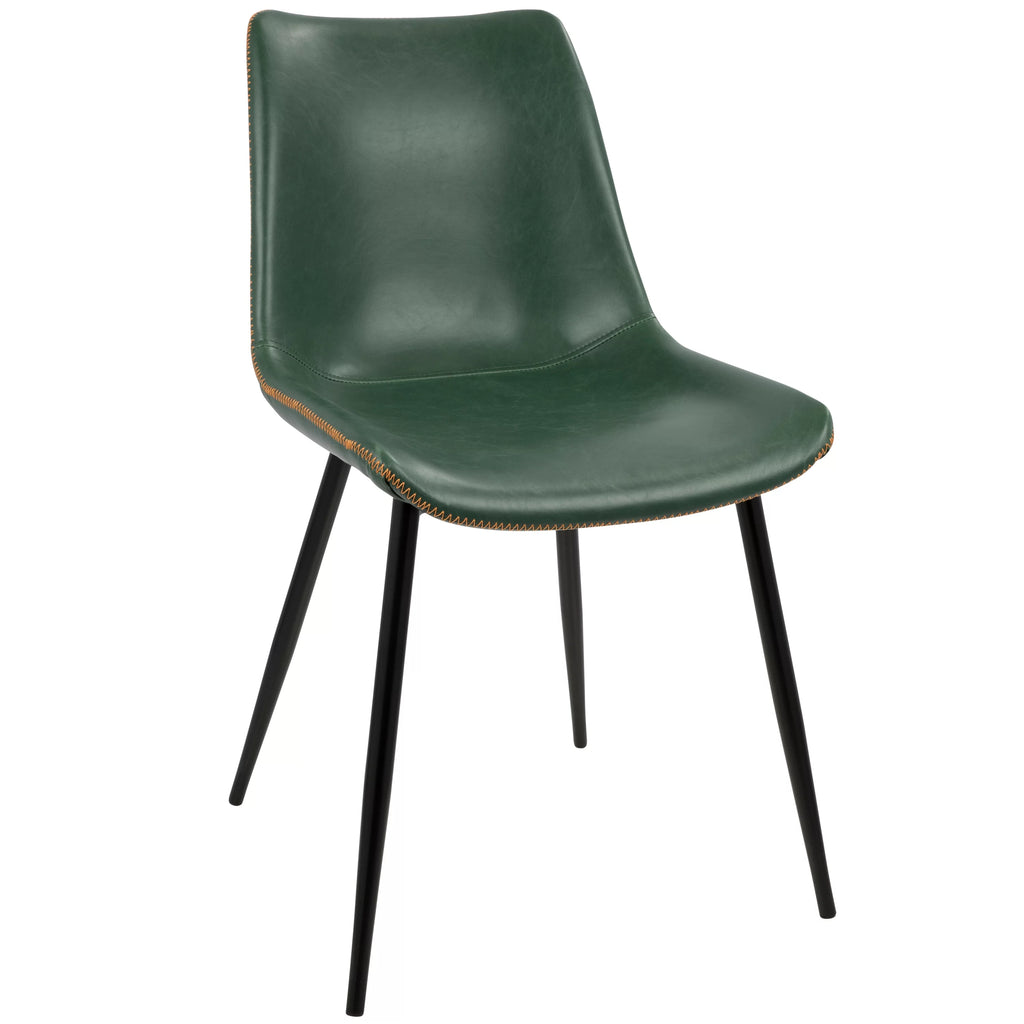Grey Faux Leather Dining Chair Set of 2 W35852