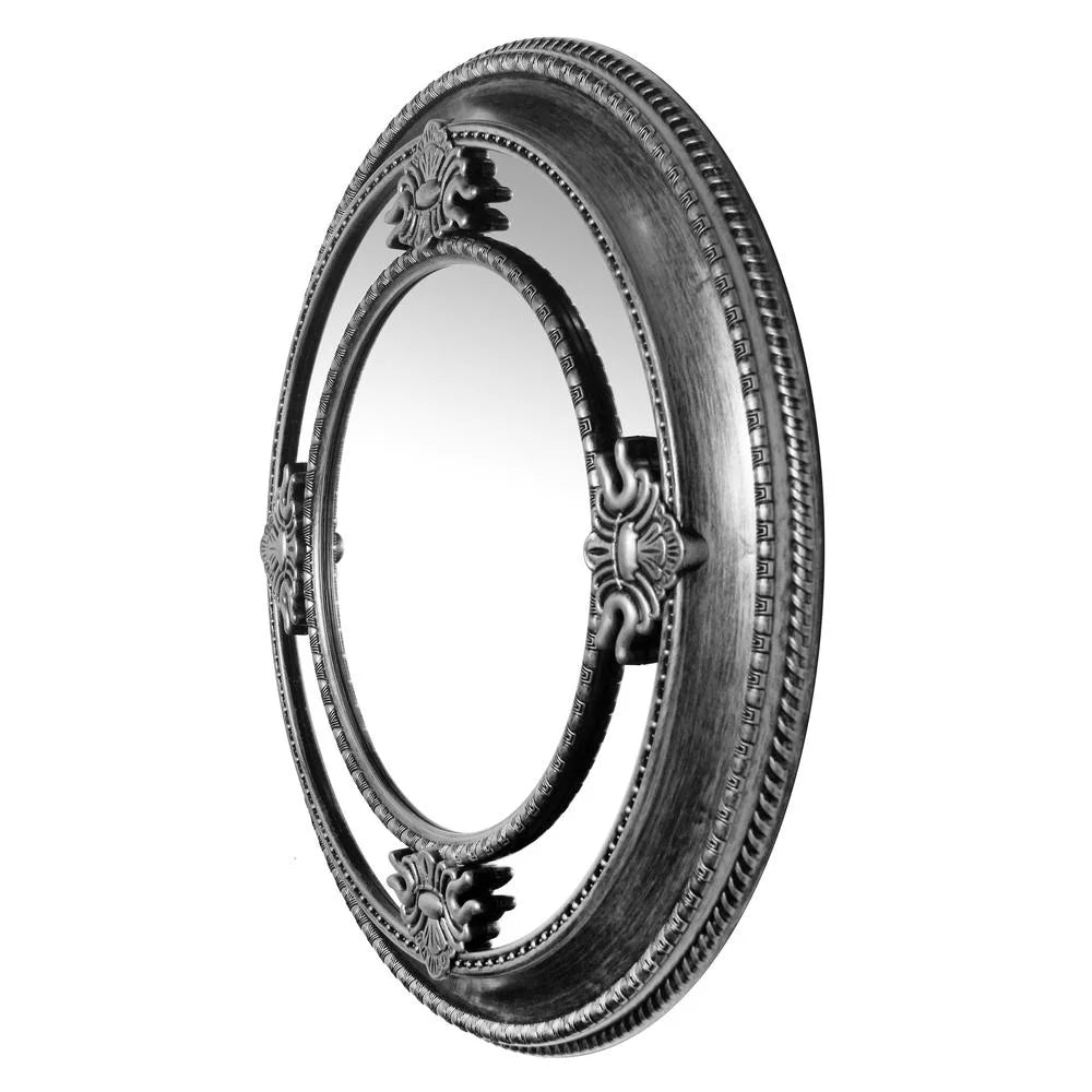 Antique Silver Round Wall Mirror G94801