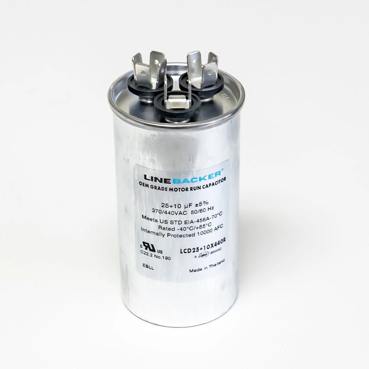 Capacitor Round Dual Run 25 + 10 uf mfd 370/440 Volts I95085