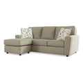 Light Gray Fabric & Wood Sofa Chaise A608