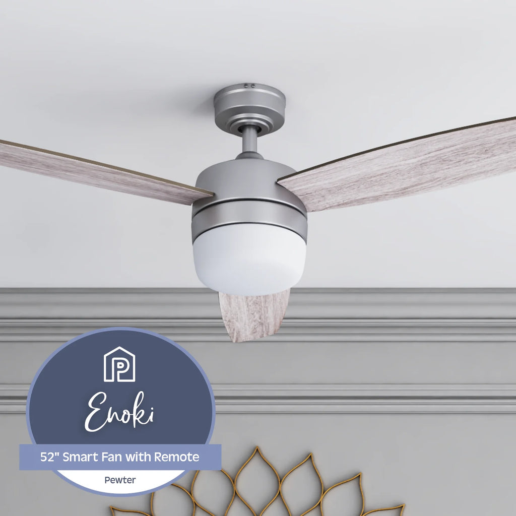 52" Pewter Indoor Ceiling Fan with Light X394808