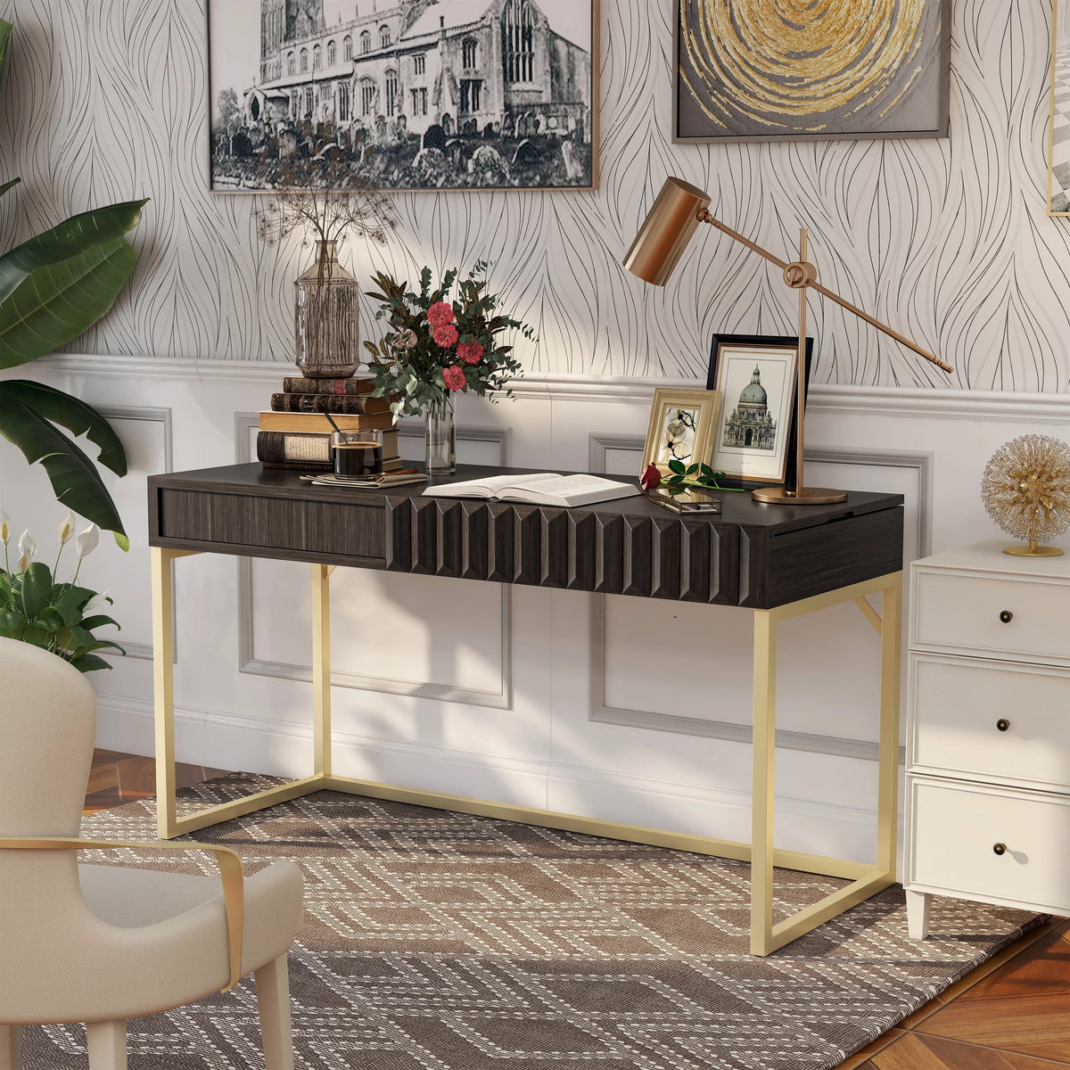 57-inch Metal Lift-top Standing Desk A89575