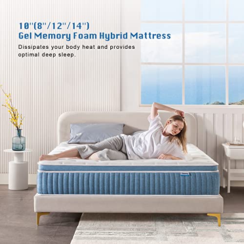 Queen 12 Inch Hybrid Gel Memory Foam Mattress F224
