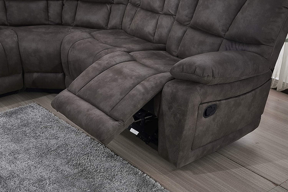Grey Microfiber Reclining Sectional Sofa B883