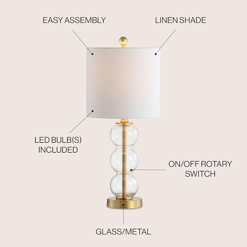 21" Glass Metal LED Table Lamp O582