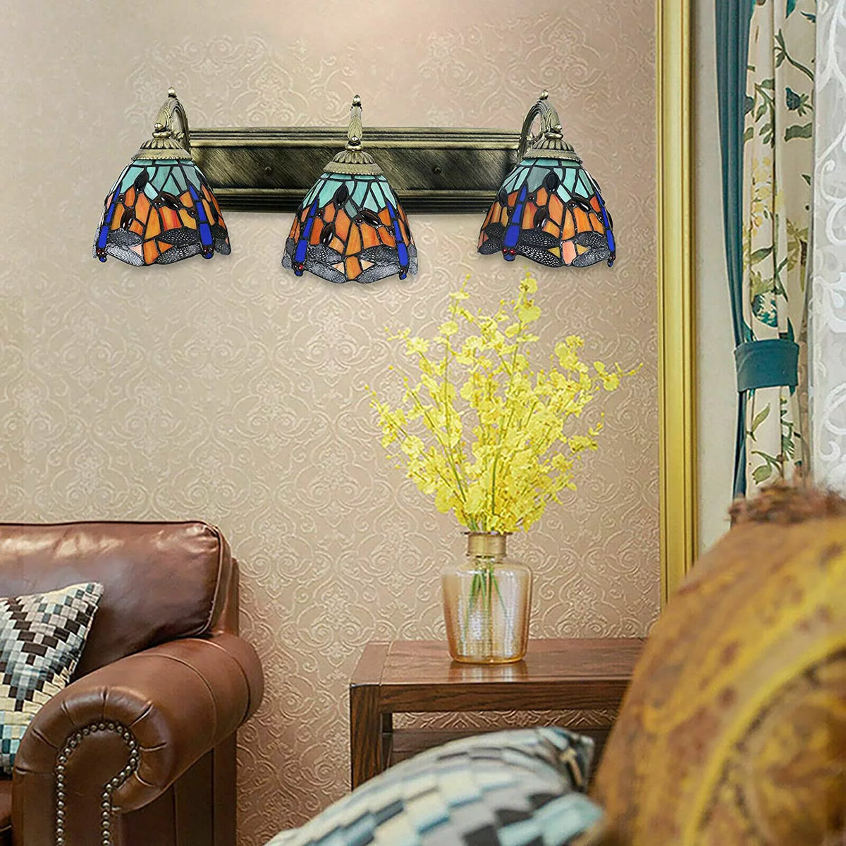 3-Light Colorful Glass Wall Sconce K356787