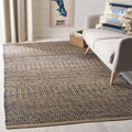 Navy Natural Abstract Geometric Area Rug T78365
