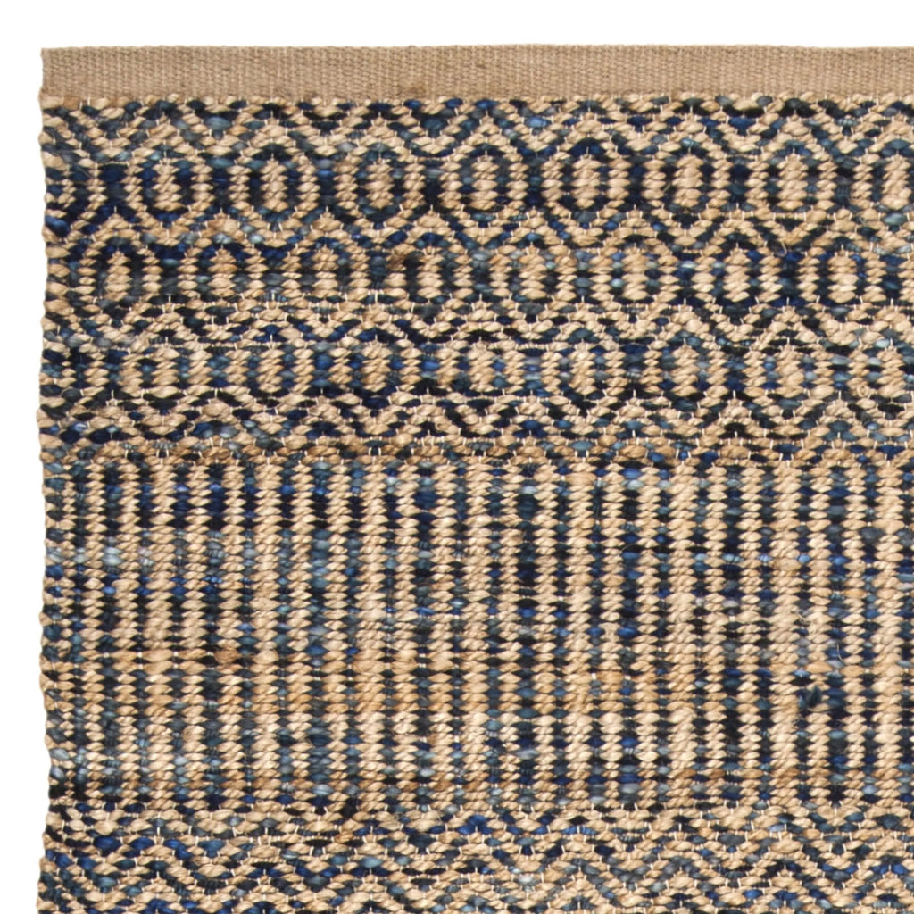 Navy Natural Abstract Geometric Area Rug T78365