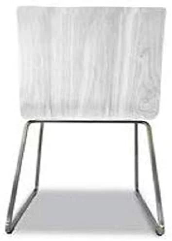 White Polyurethane Fabric Dining Chair with Stainless Steel Frame Z649