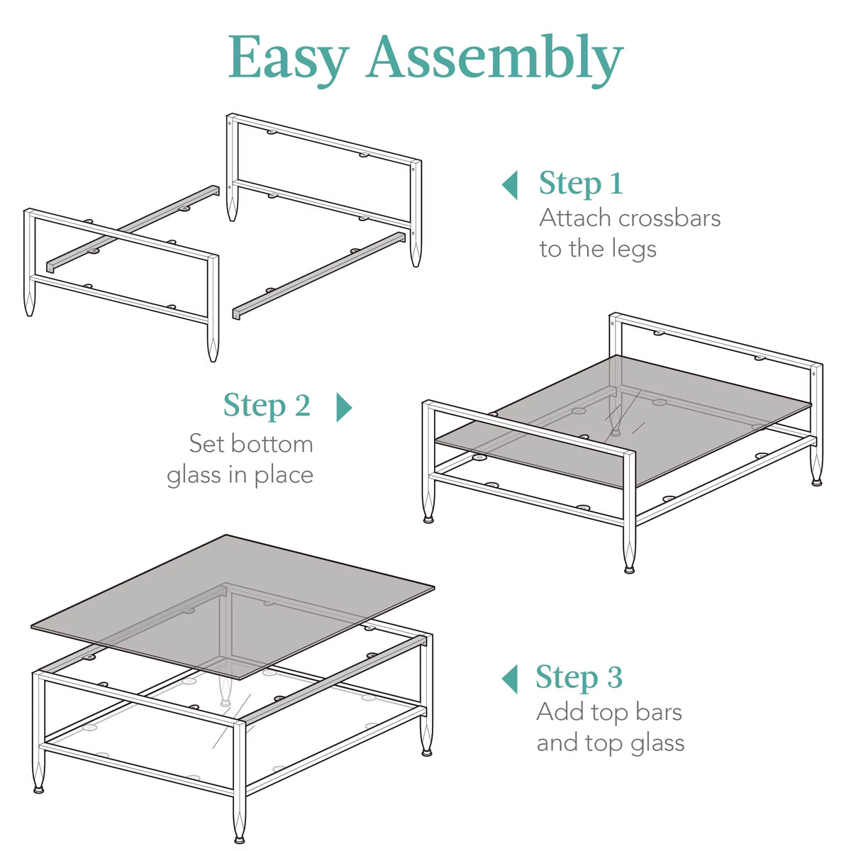 32" Square 2-Tier Glass Coffee Table E33160