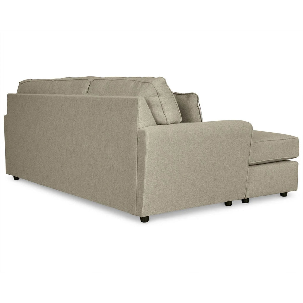 Light Gray Fabric & Wood Sofa Chaise A608