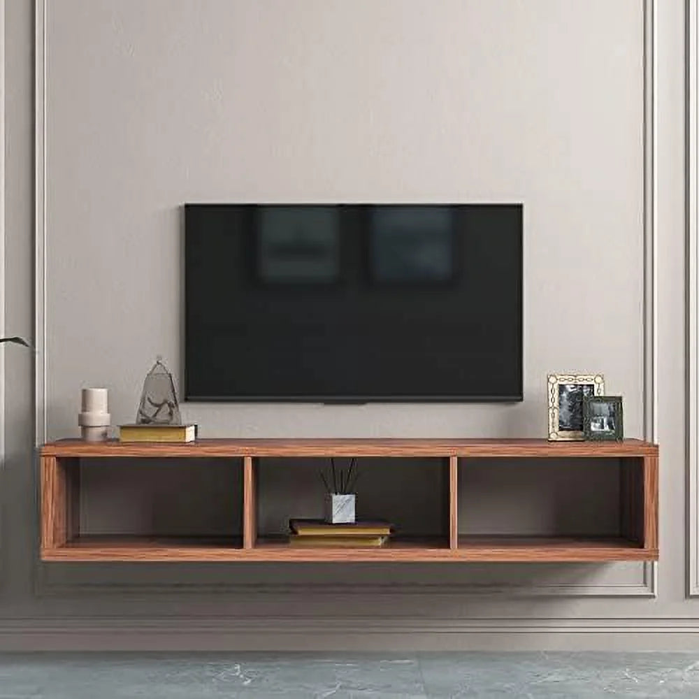 60" Floating Wall Mounted TV Stand with 3 Open Compartments L89250