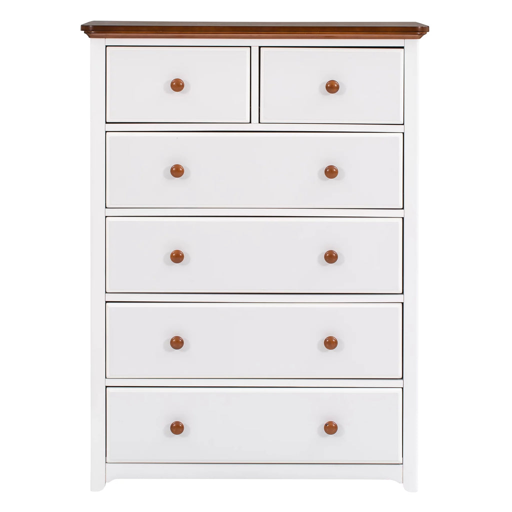 Full Size Platform Bed with Nightstand and Storage Chest, White and Walnut K22547