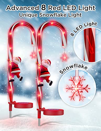 Solar Christmas Candy Cane Pathway Marker Lights 2 Pieces O933