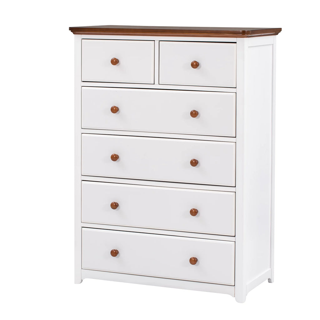 Full Size Platform Bed with Nightstand and Storage Chest, White and Walnut K22547