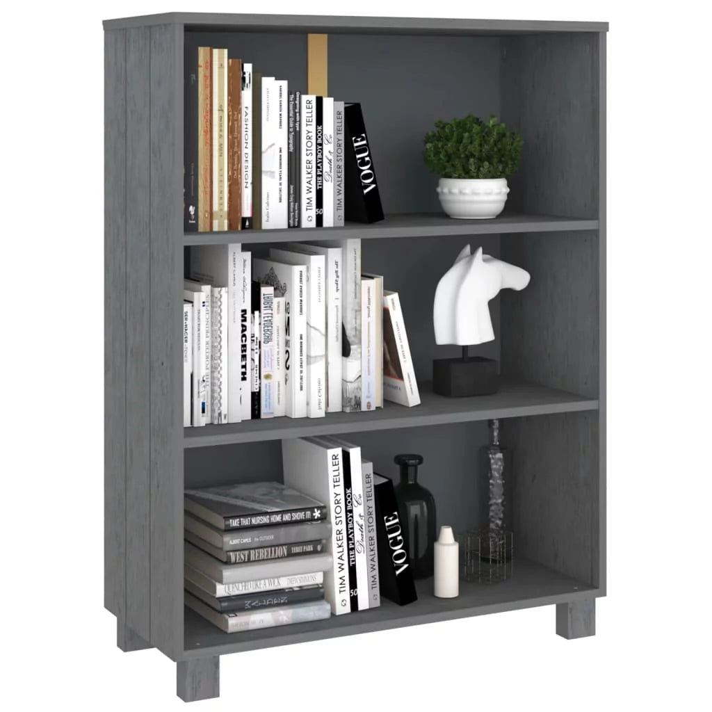 Dark Gray Solid Wood Pine Book Cabinet L77221