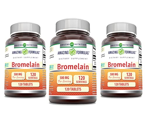 Bromelain 500 Mg Tablets Supplement 120 Count 3 Pack P446121