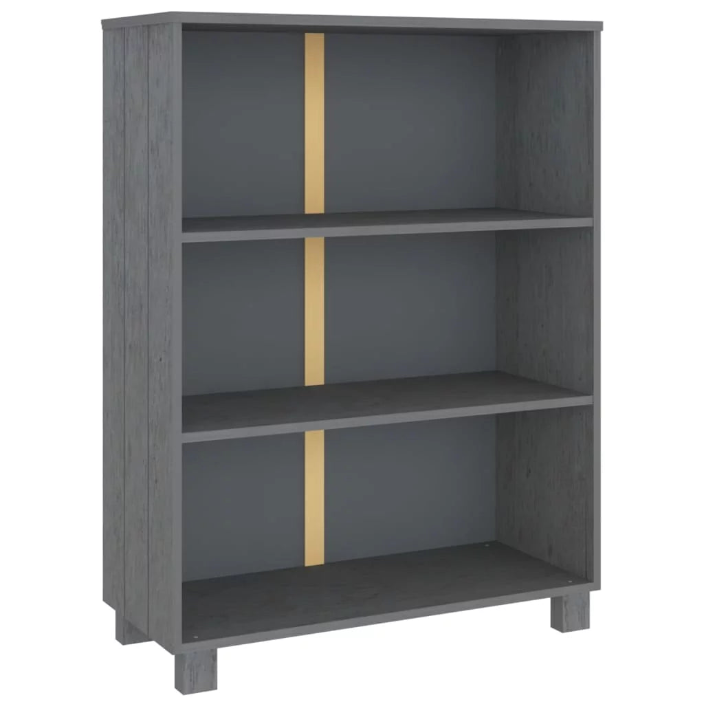 Dark Gray Solid Wood Pine Book Cabinet L77221