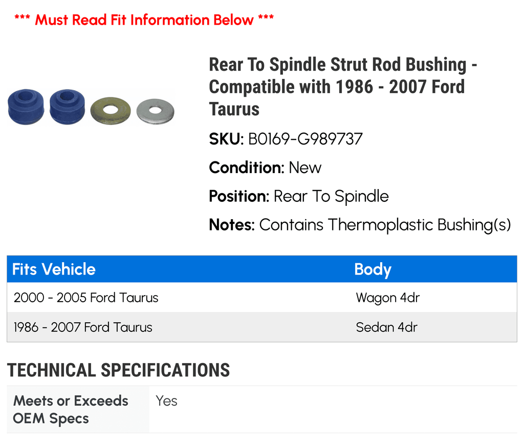 Rear To Spindle Strut Rod Bushing L488