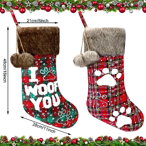 20 Inch Buffalo Plaid Pet Dog Stocking X8474
