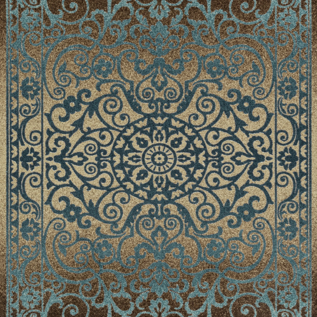 Blue Brown 5' x 7' Area Rug M41113