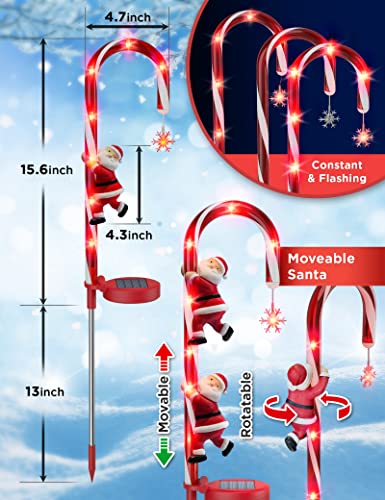 Solar Christmas Candy Cane Pathway Marker Lights 2 Pieces O933