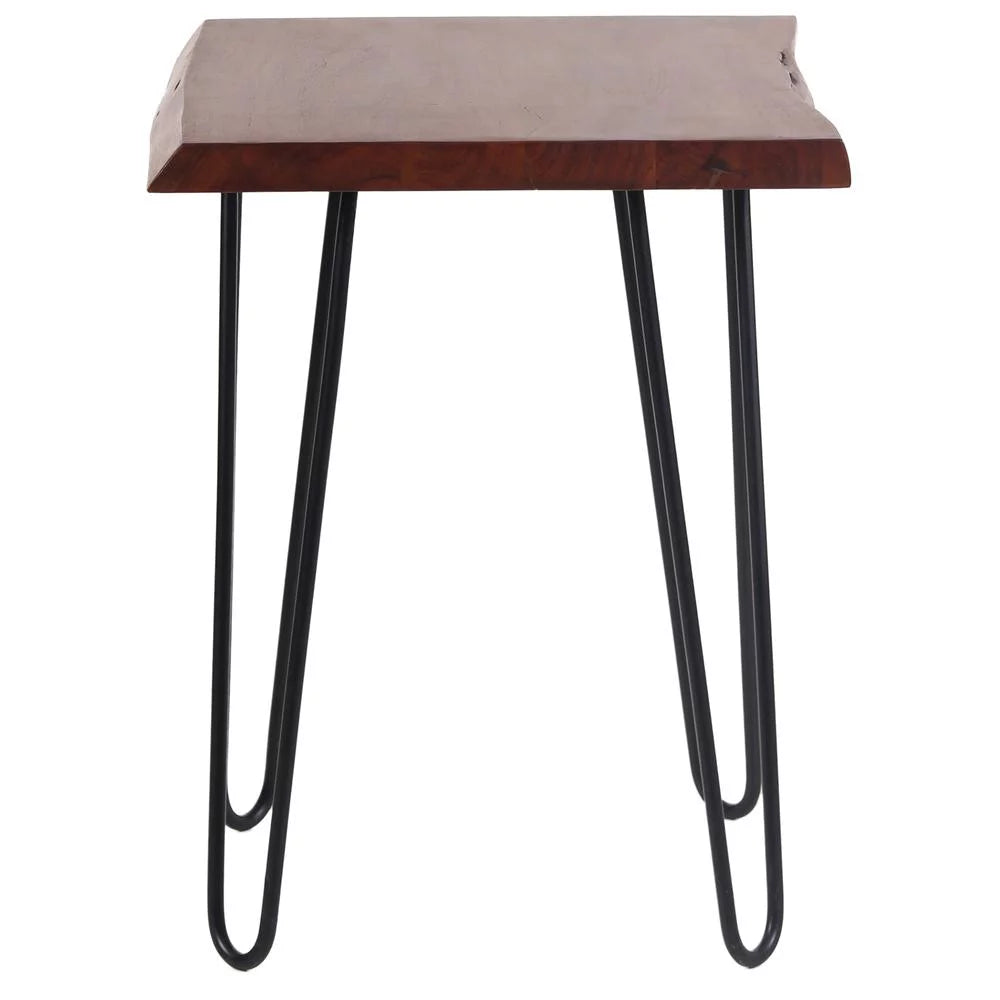Acacia Live Edge End Table with Hair Pin Legs F674016