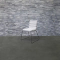 White Polyurethane Fabric Dining Chair with Stainless Steel Frame Z649