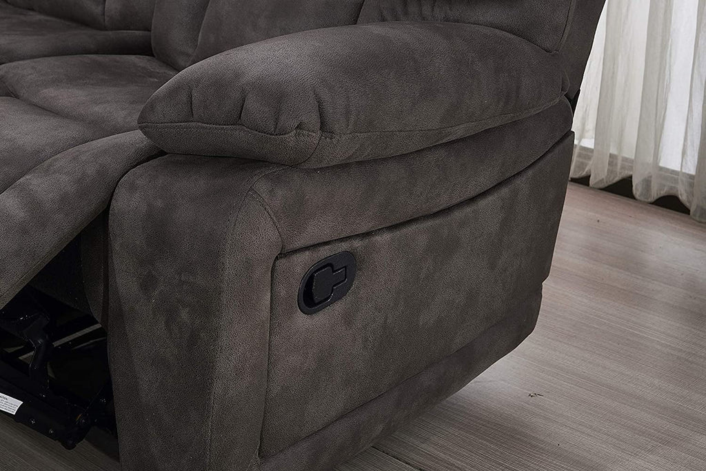 Grey Microfiber Reclining Sectional Sofa B883