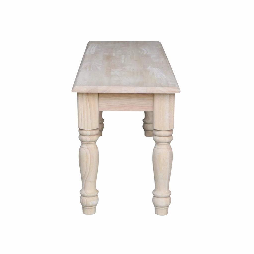 Unfinished Farmhouse Bench N681