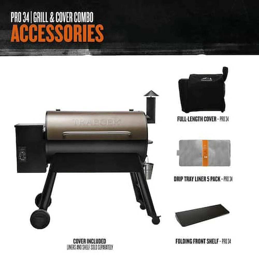 Bronze Pellet Grill with Cover O214178