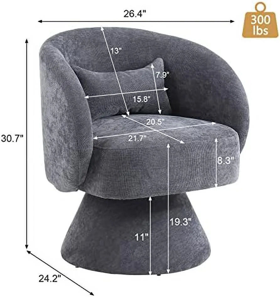Linen Upholstered Swivel Accent Chair Set of 2 L177