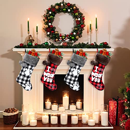 20 Inch Buffalo Plaid Pet Dog Stocking X8474